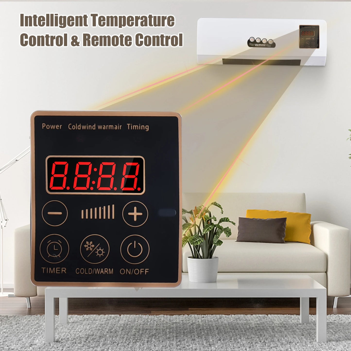 2In1 Heater And Fan Combo 1800W Wall Mounted With Remote