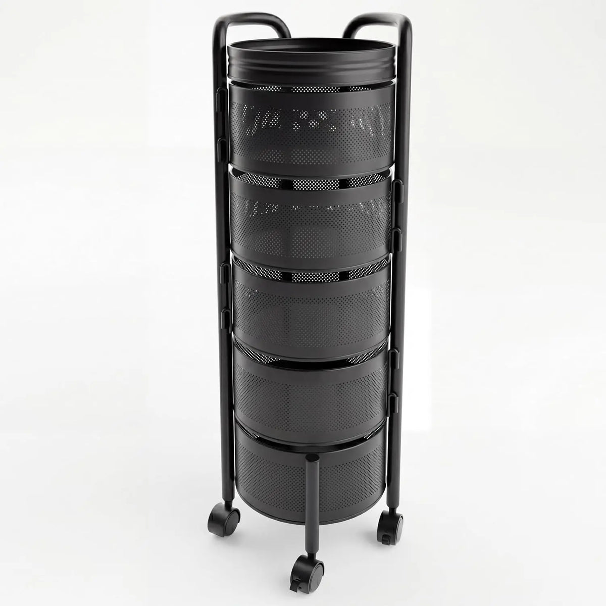Tacleekii 5 Tier Rotating Kitchen Storage Cart With Wheels