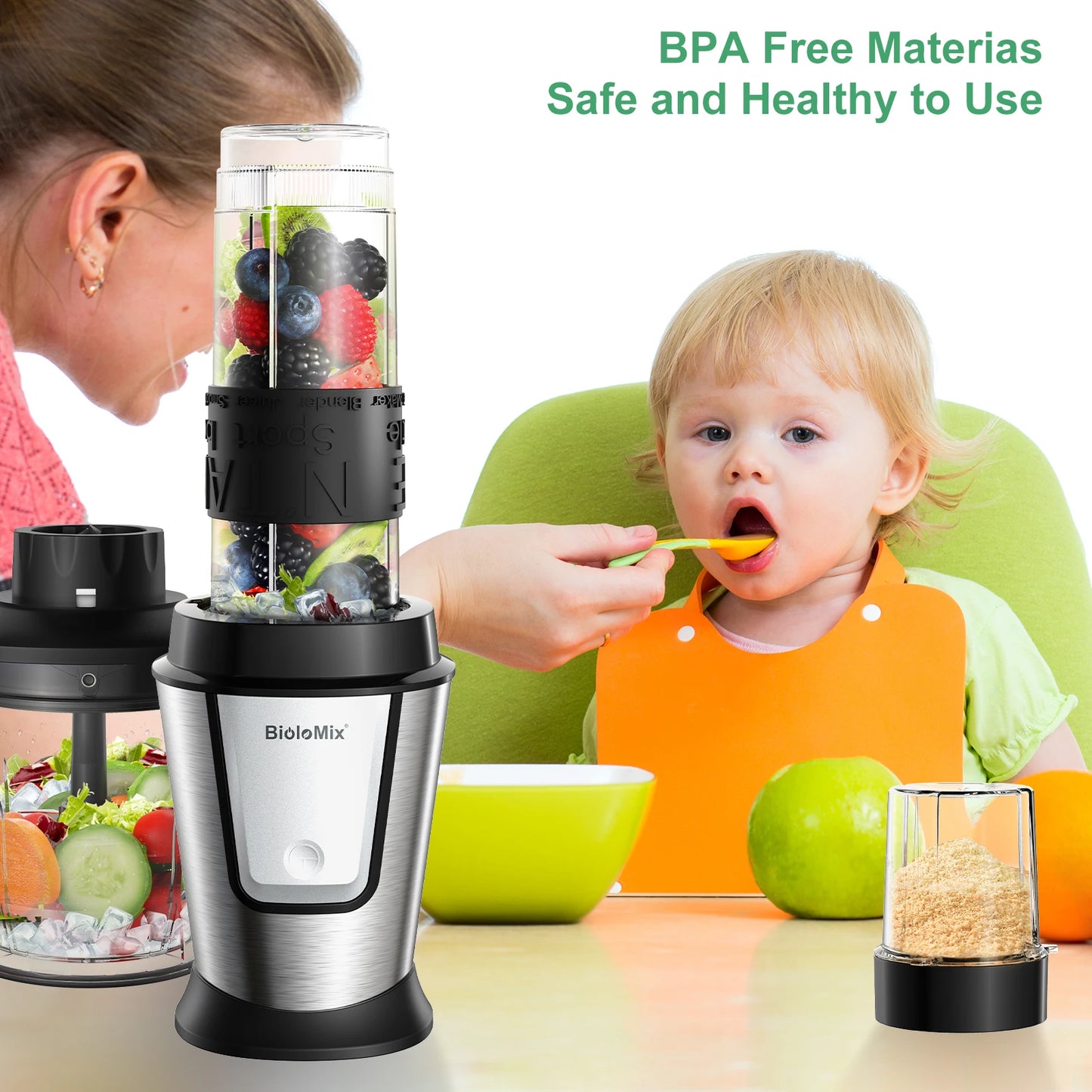 Biolomix 700W All-In-One Food Processor Juicer Blender