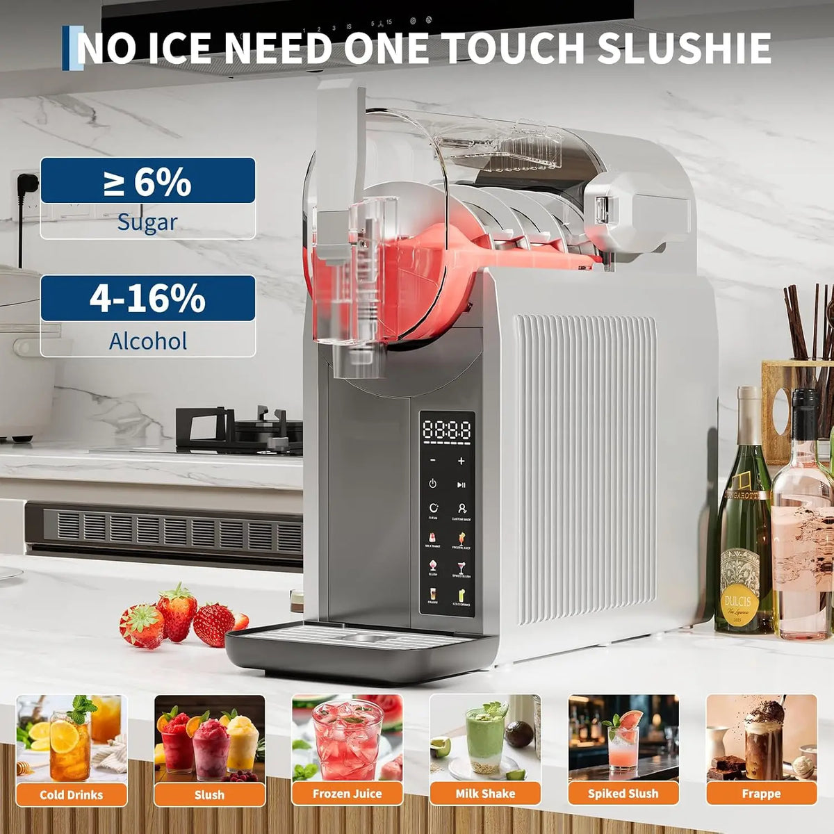 Tacleekii No Ice Slushie Maker With Preset Programs
