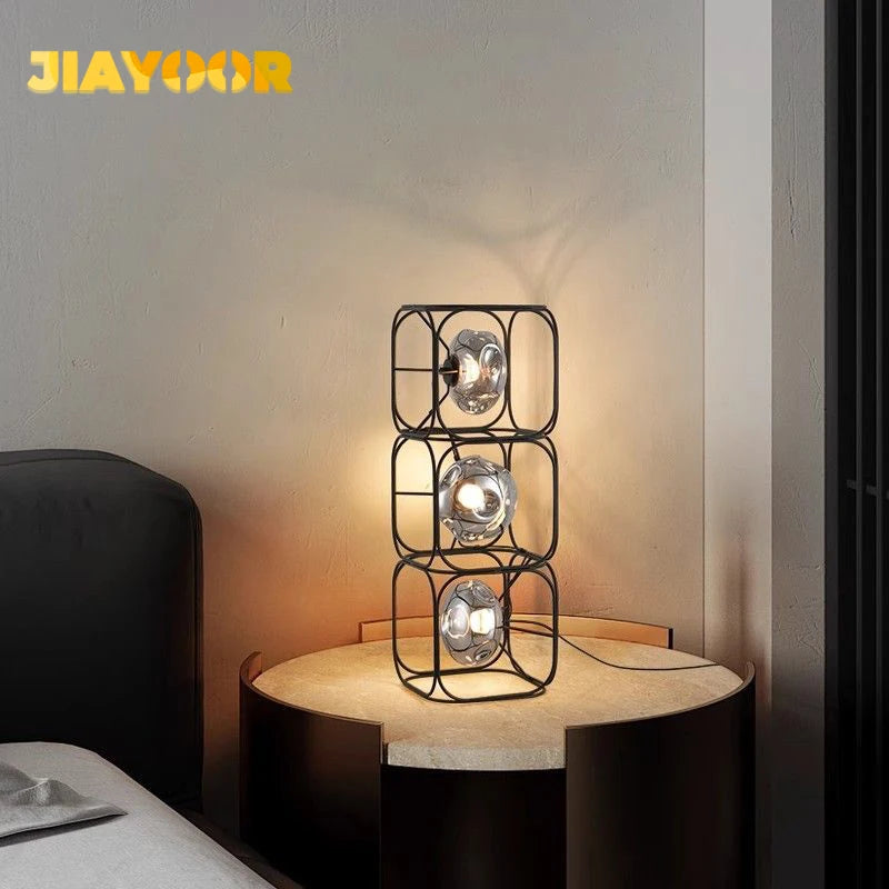 JIAYOOR LED Metal Floor Lamp Chrome Finish Modern Bauhaus Style
