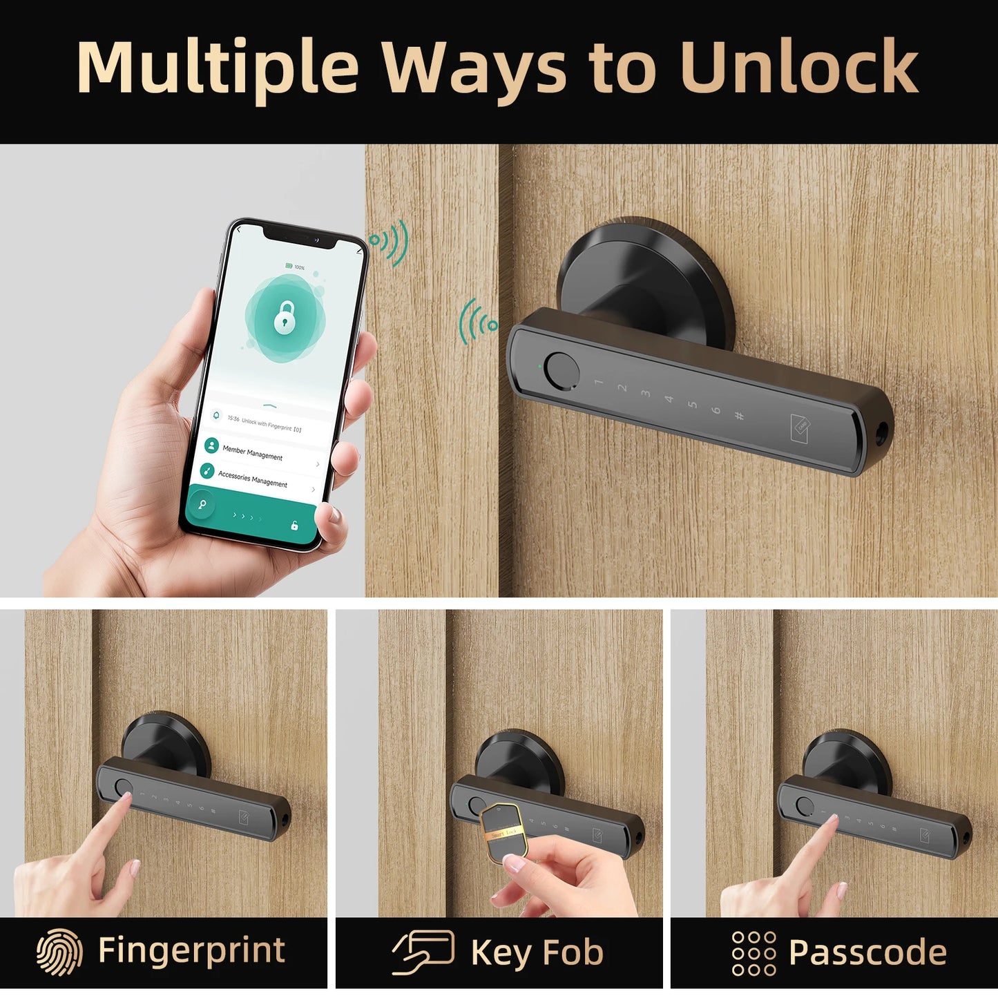 Viladepot Biometric Fingerprint Smart Lock With App Control and Keypad