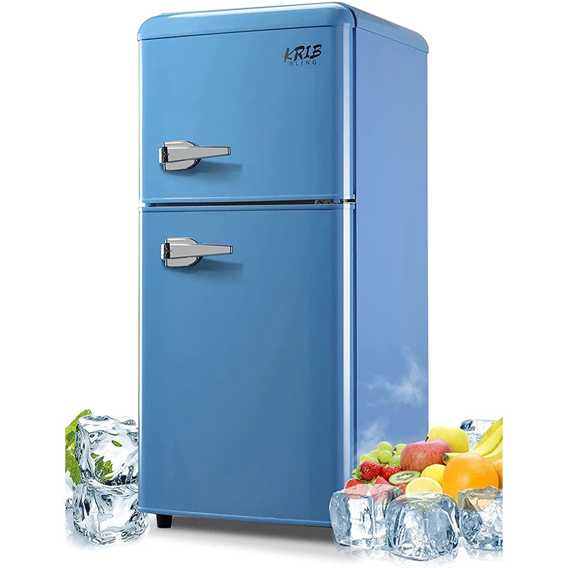 Krib Bling 3.2 Cu Ft Double Door Compact Refrigerator