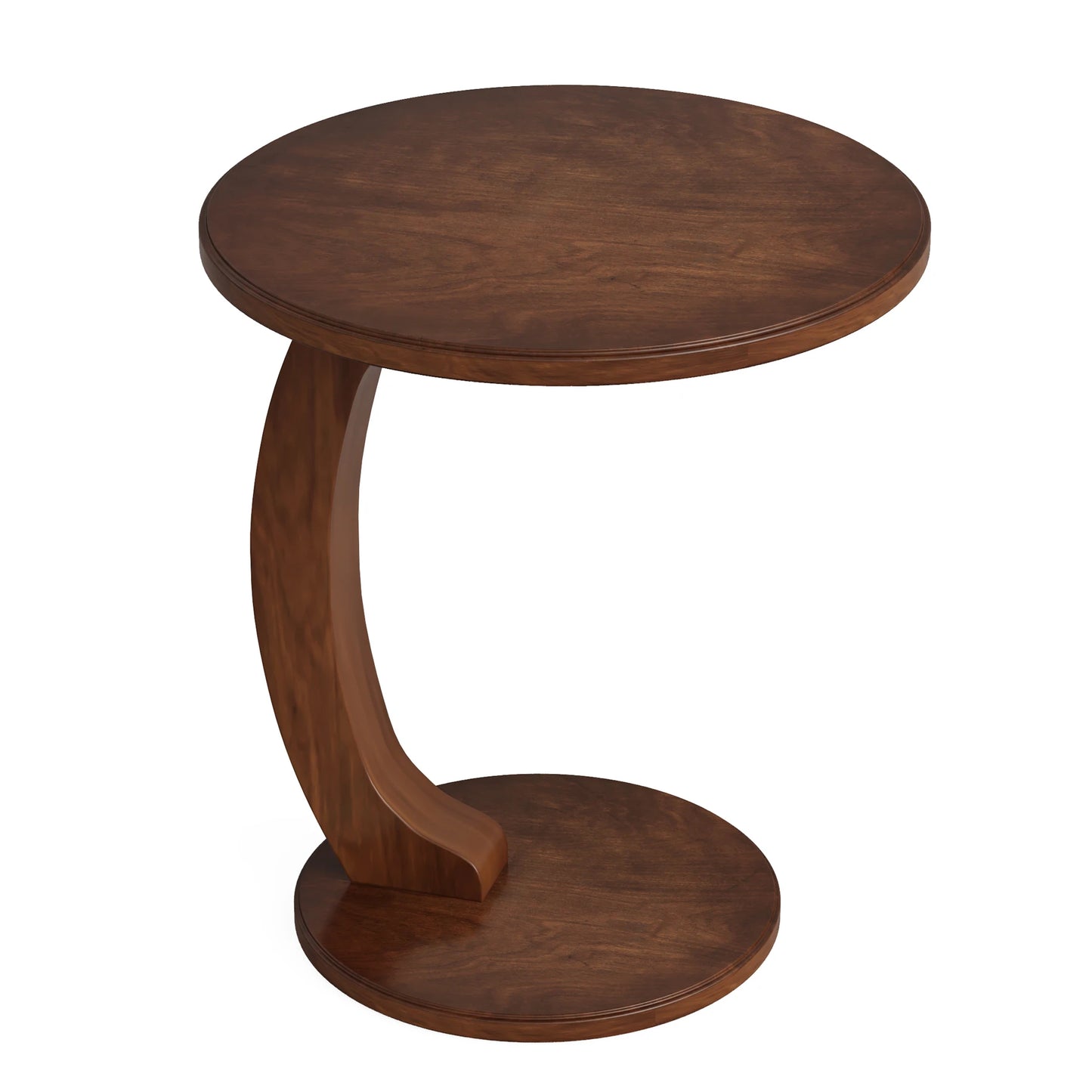 Tribesigns Round Wood C-Shaped End Table