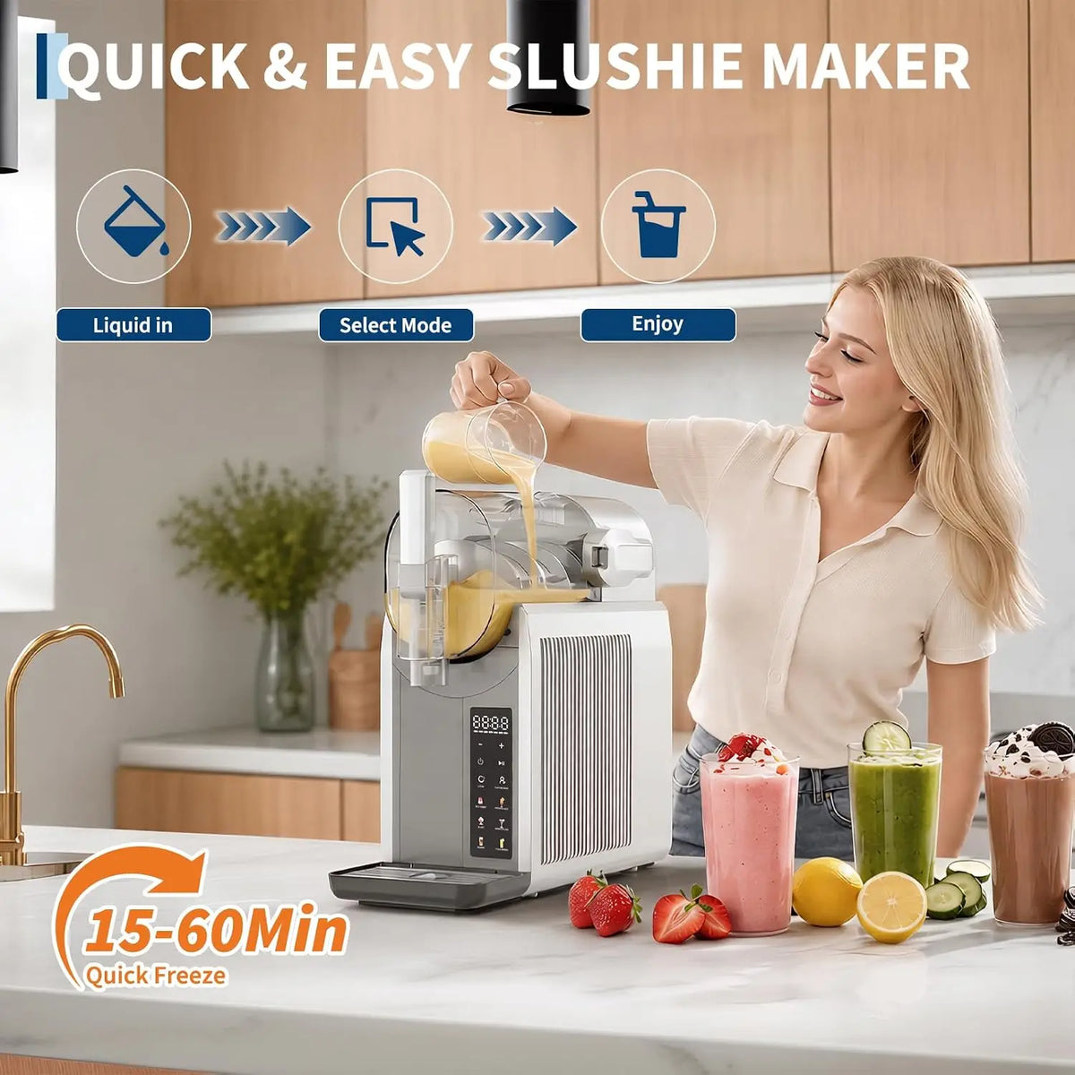 Tacleekii No Ice Slushie Maker With Preset Programs