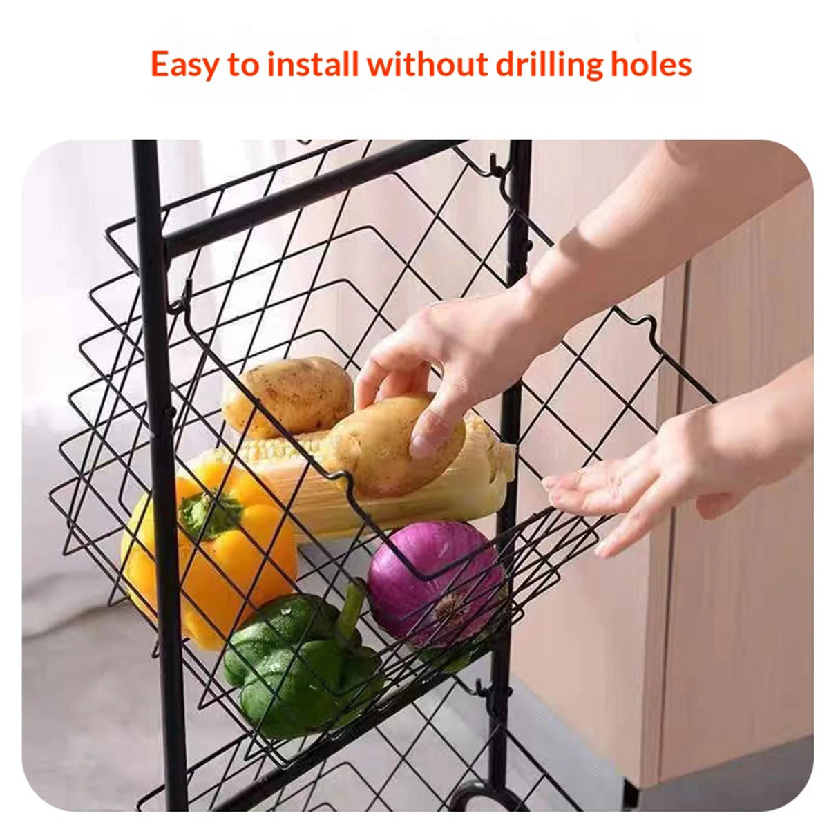 ATUOTIN Three Tier Storage Rack With Removable Baskets