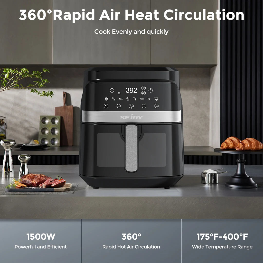 SEJOY 8-In-1 Air Fryer Oven Dehydrator With Keep Warm