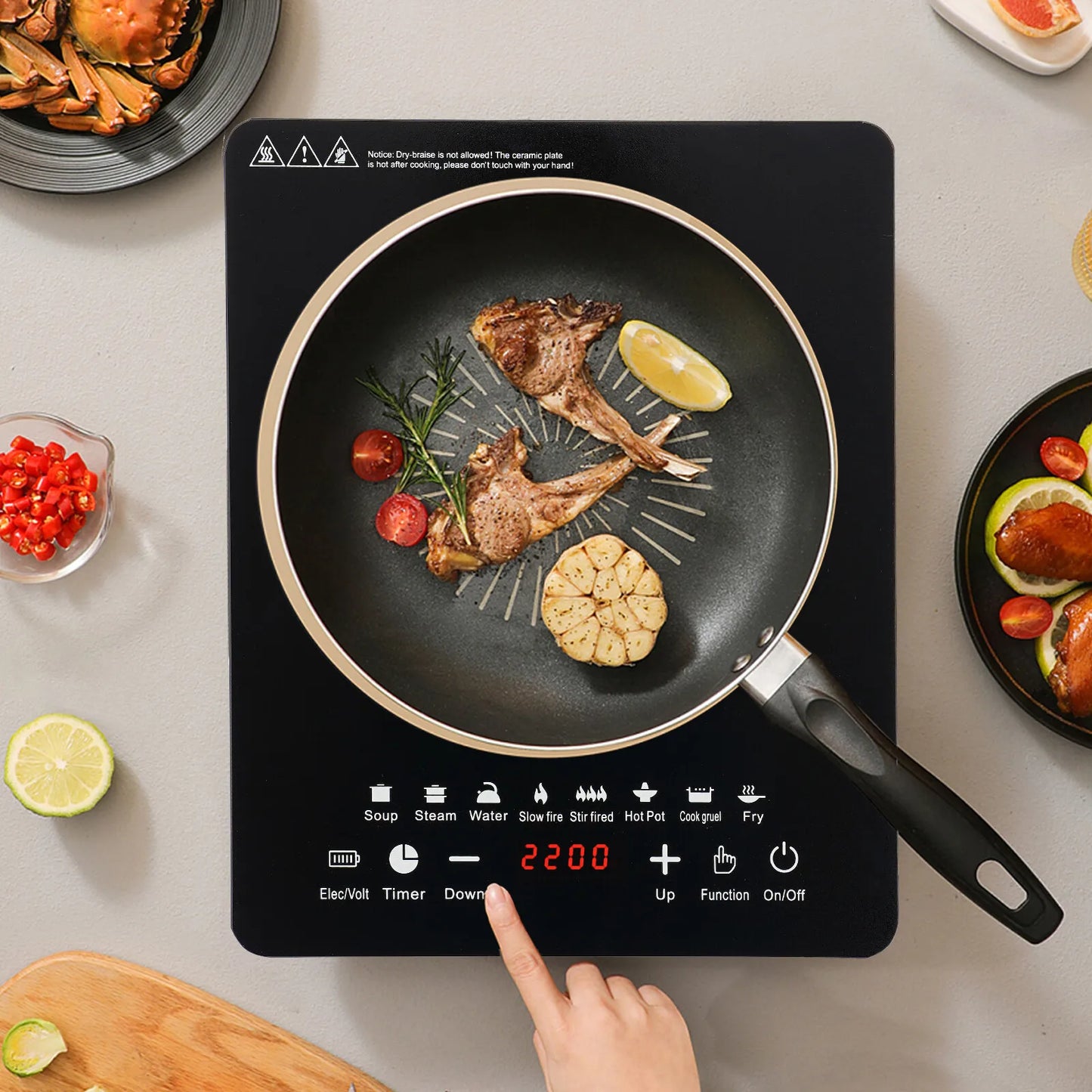 Portable Induction Cooktop 110V 750W With 8 Power Levels