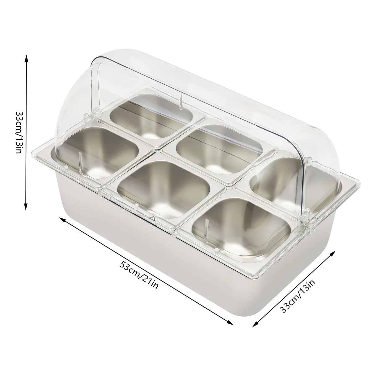 Bymaocar Stainless Steel Condiment Organizer With Transparent Lid