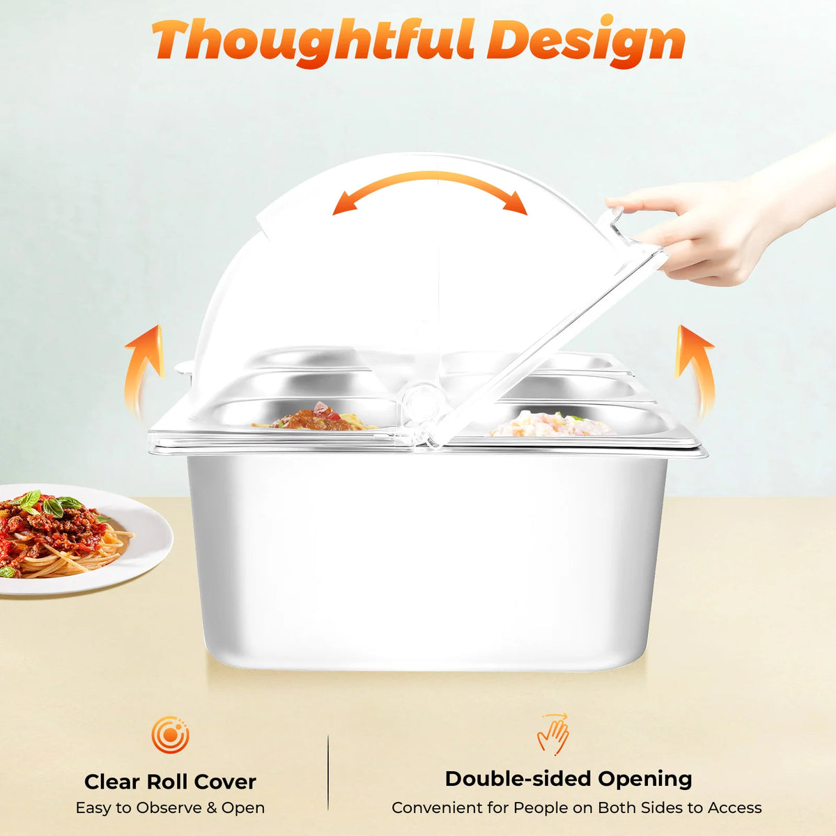 Bymaocar Stainless Steel Condiment Organizer With Transparent Lid