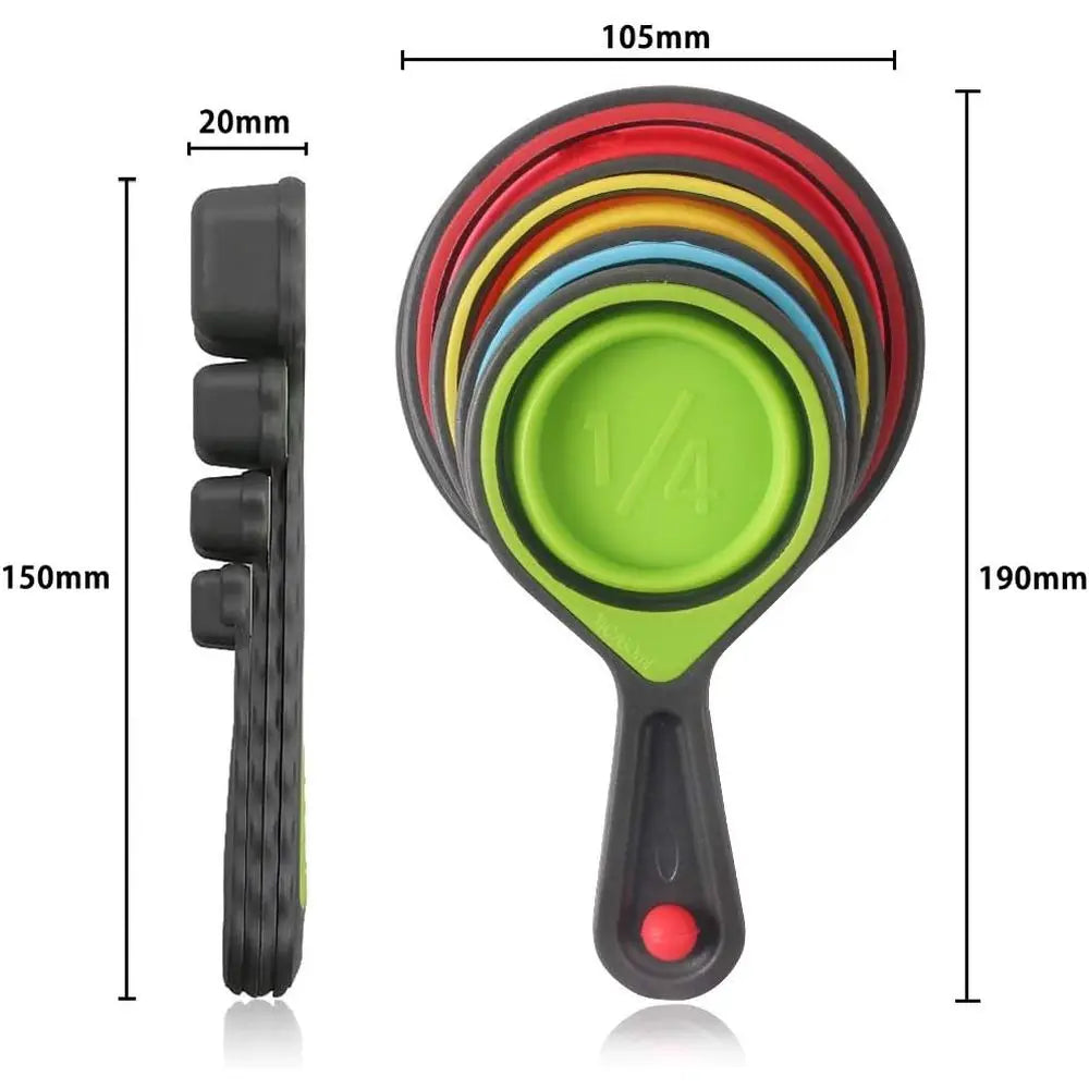 Collapsible Measuring Cups And Spoons Set 8 Piece