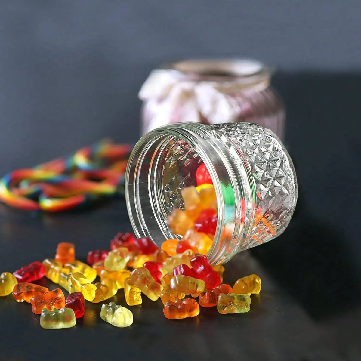 Quilted Glass Mason Jars With Split Lids For Canning