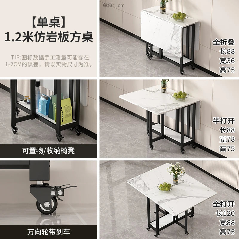 XMSJ Italian Luxury Folding Dining Table Modern Design
