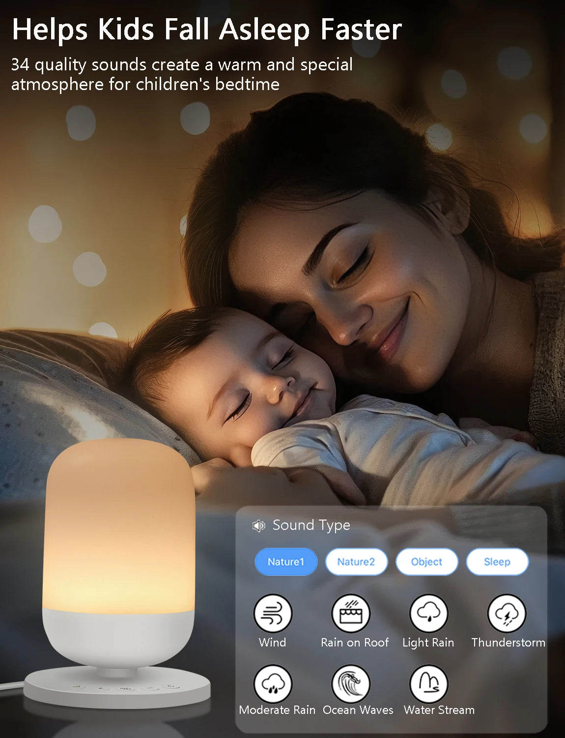 Wouwon Tuya Smart White Noise Machine With App Control