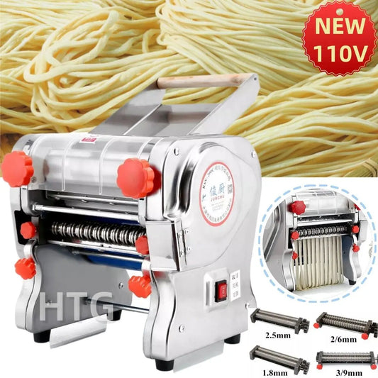 550W Electric Pasta Maker Noodle Machine Full Stainless Steel Dual Knife