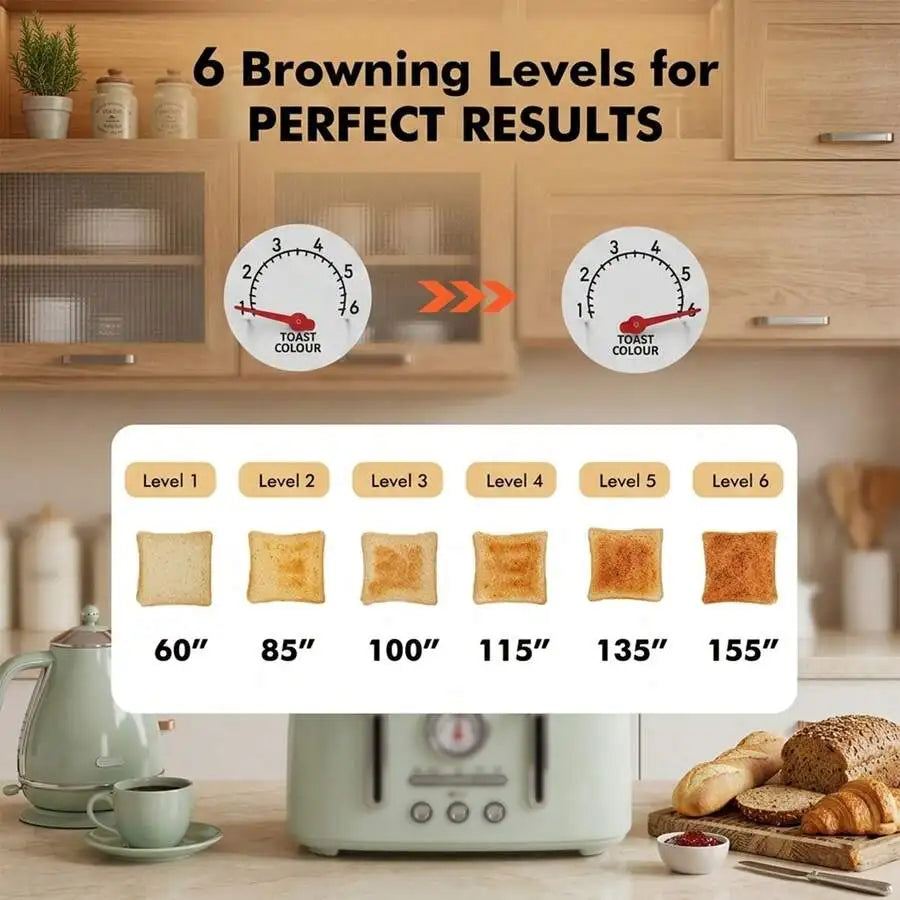 XMSJ Stainless Steel Retro Toaster Bagel Defrost