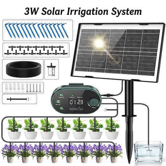 Solar Drip Irrigation System With 3W Auto Watering 22 Modes