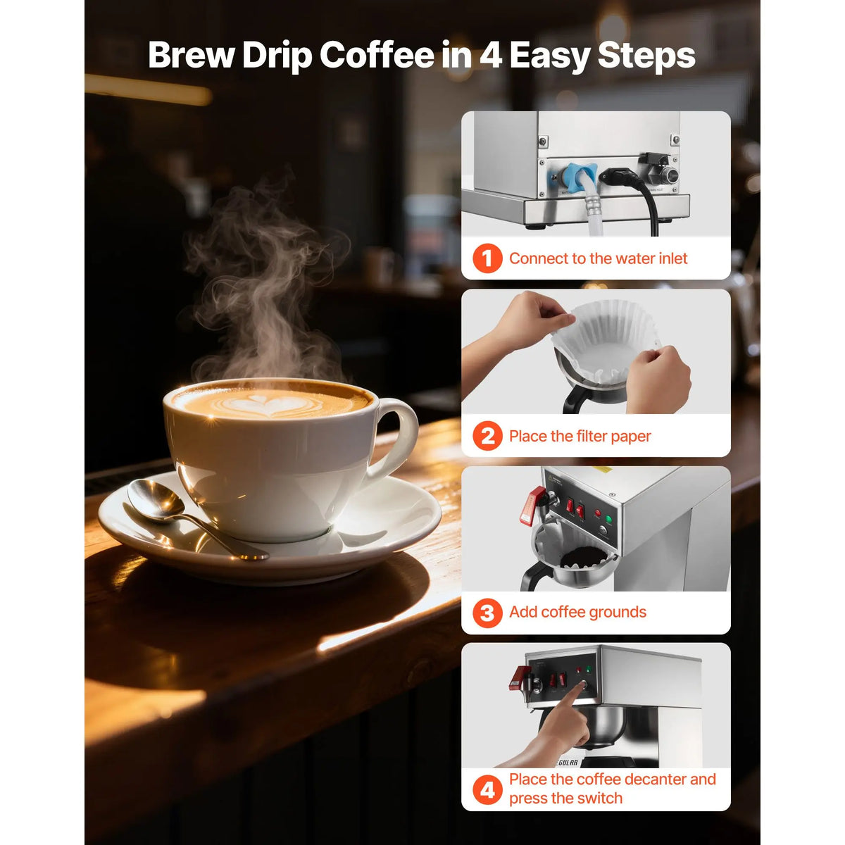 Commercial Drip Coffee Maker With Thermal Carafe And Auto Fill