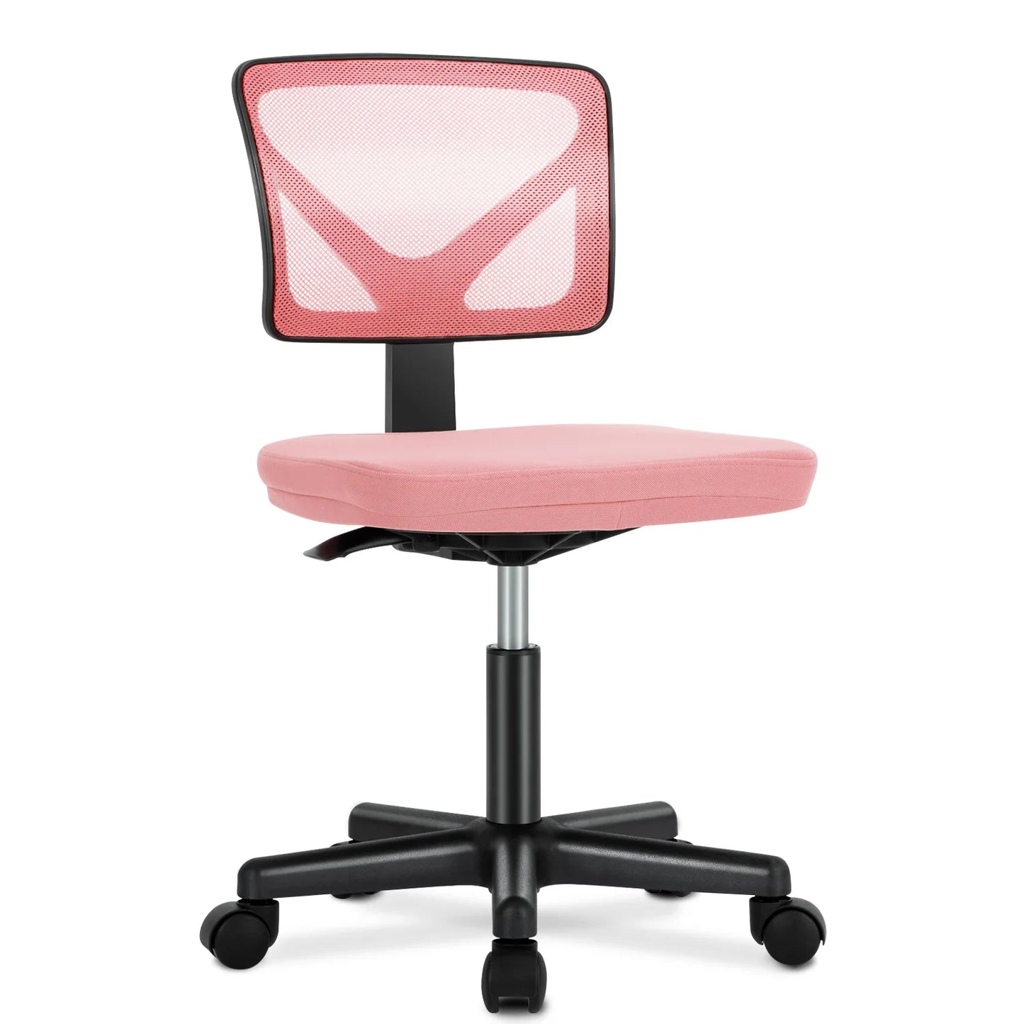 JHK Mesh Lumbar Support Armless Office Chair with Wheels