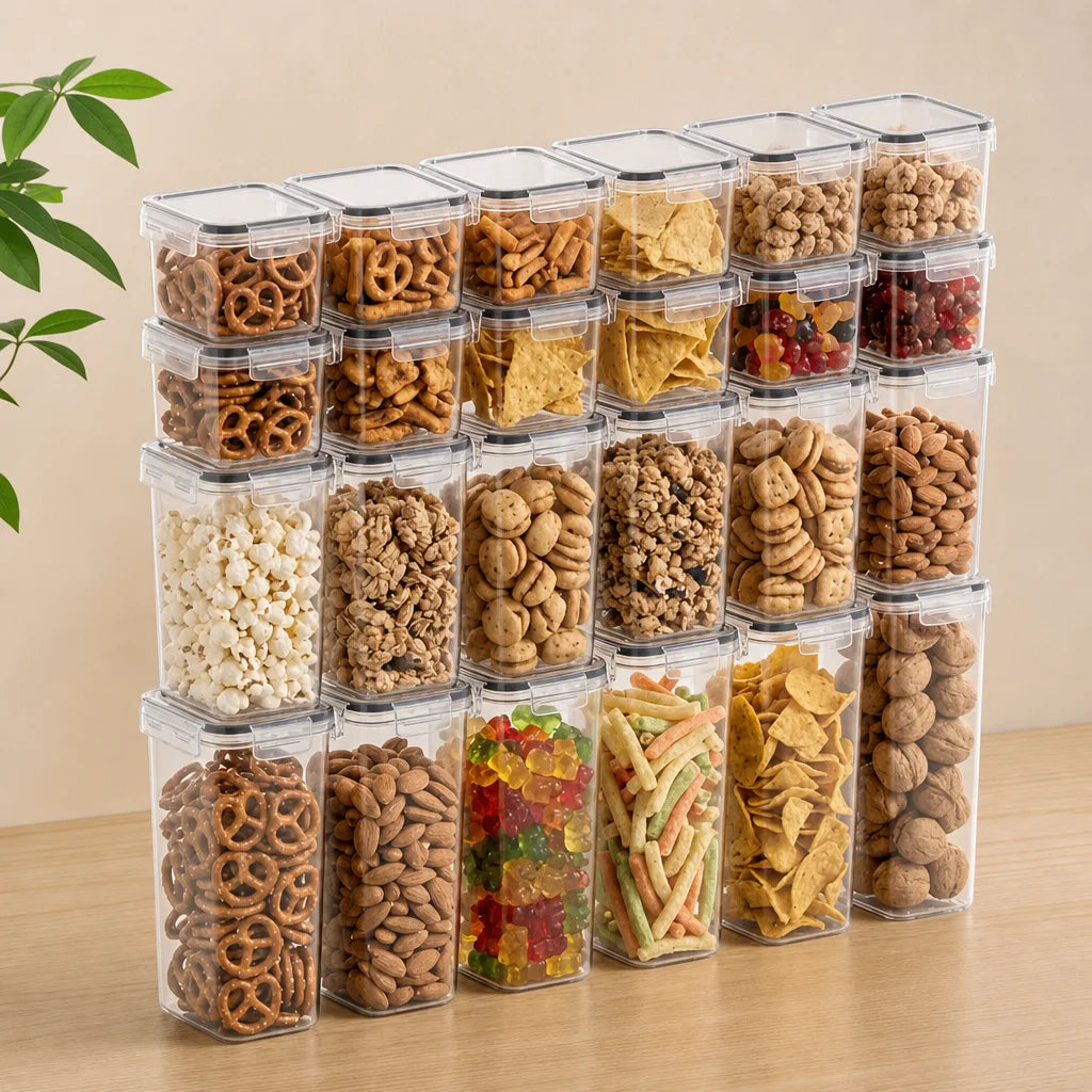 Airtight Plastic Food Storage Containers for Pantry Organization