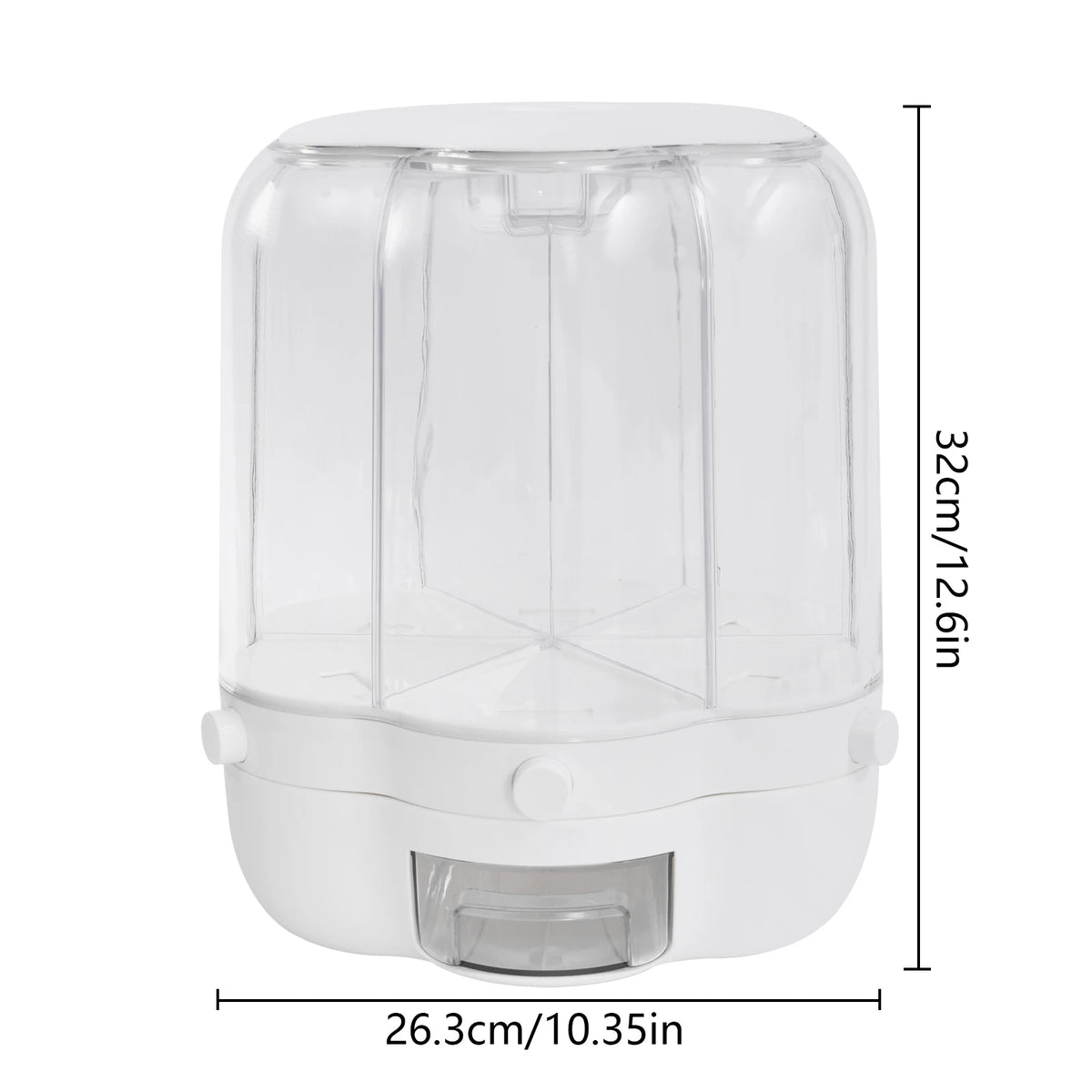 Bymaocar Rotating Six Compartment Airtight Rice and Grain Dispenser